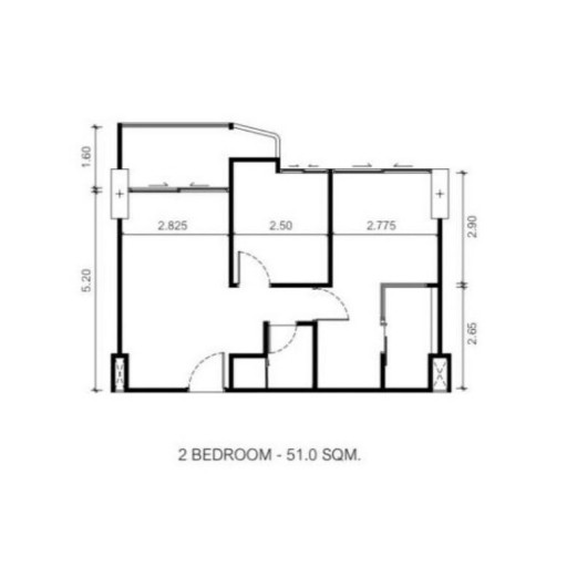 Embassy Life, 2 Bedroom - 51 m²